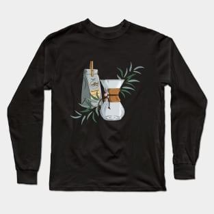 Cute Coffee Maker - Medium Roast Coffee and Eucalyptus Long Sleeve T-Shirt